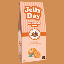 Jelly Day драже - мармелад со вкусом апельсина в темном шоколаде